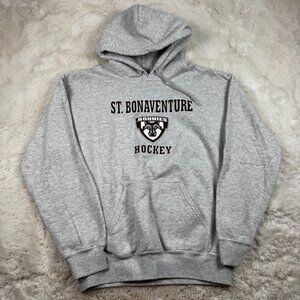 St. Bonaventure University Hockey Hoodie Sweatshirt Men’s Medium Gray College